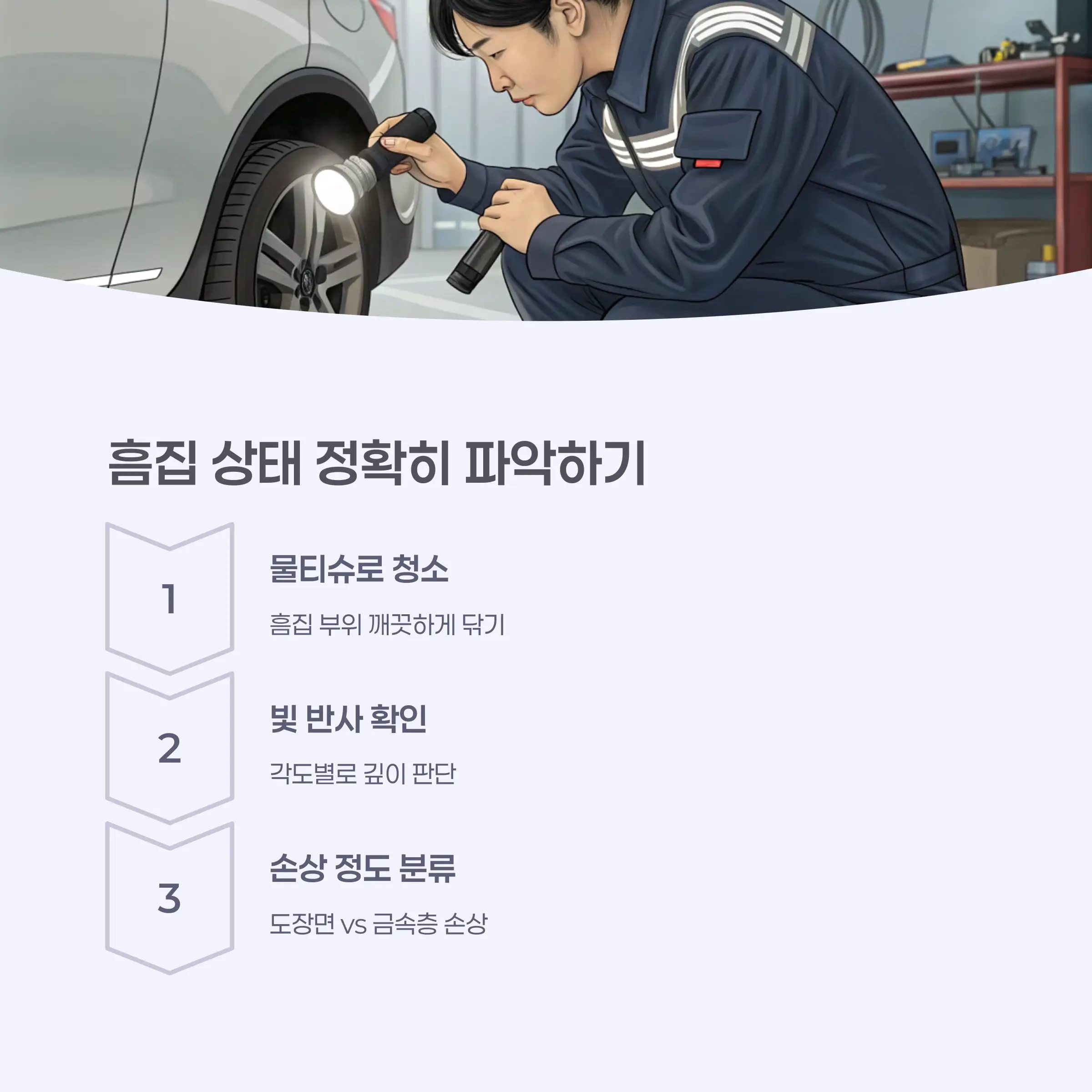 흠집 부위, 먼저 상태부터 정확히 파악하세요