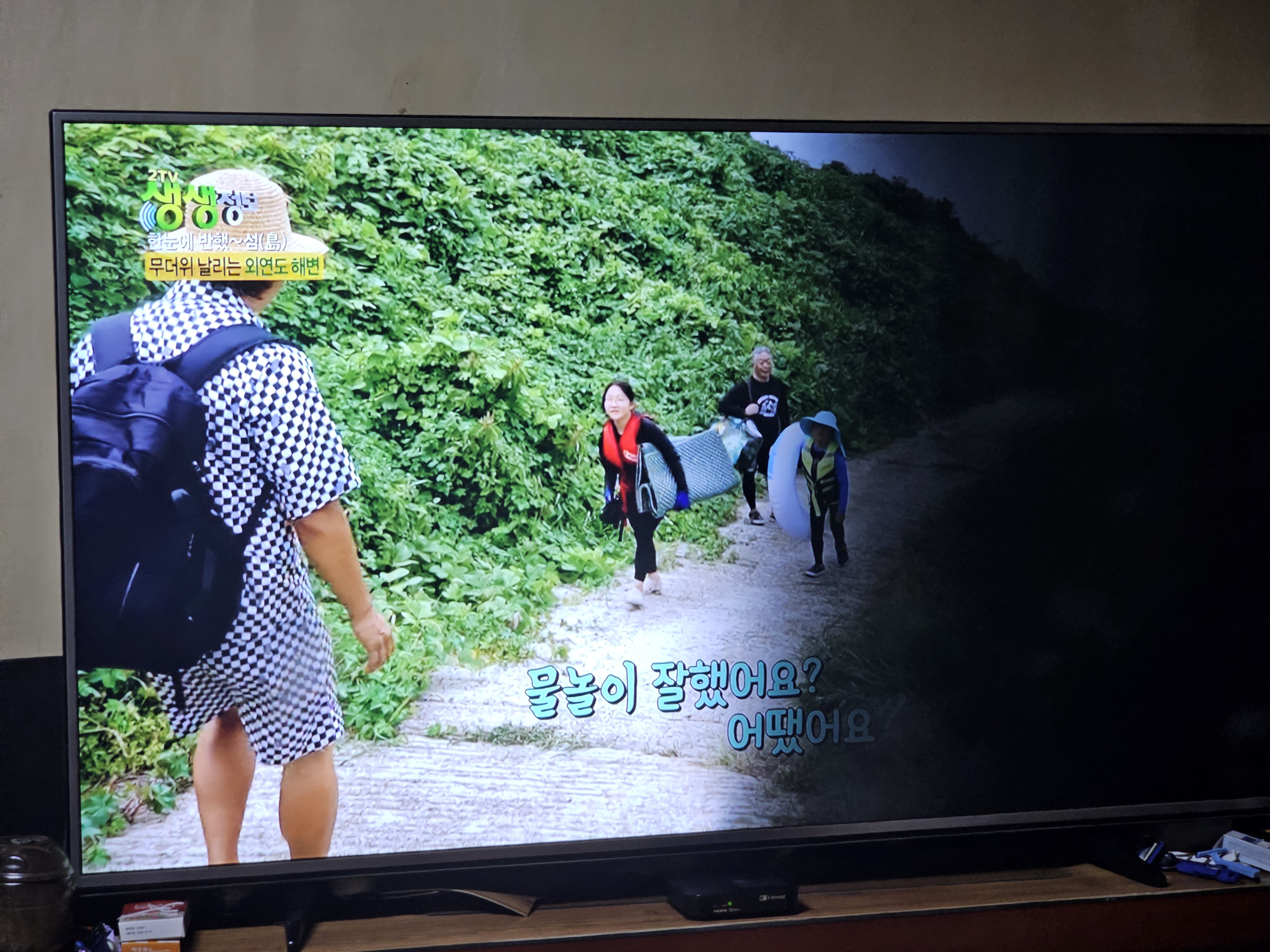 부모님 집 LG TV 오른쪽 절반이 검게 어두워지는 백라이트 LED 고장 의심 실제 화면