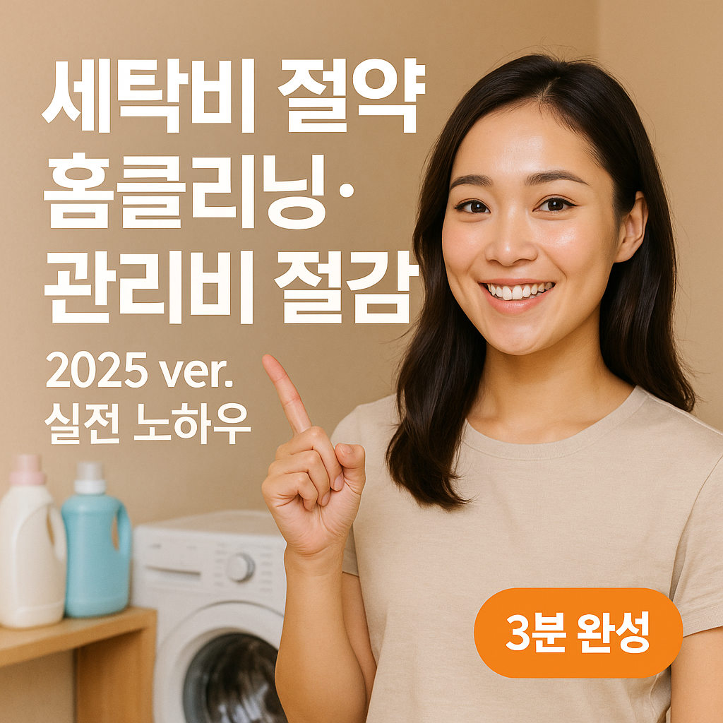 세탁비 절약 | 홈클리닝·관리비 절감 2025 ver. 실전 노하우