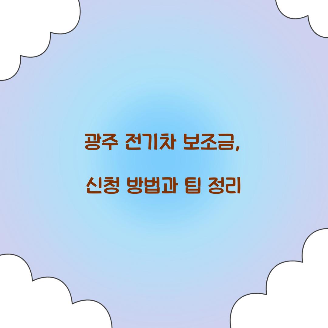 광주 전기차 보조금