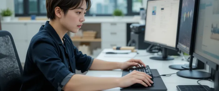 자세를 조정하는 직장인