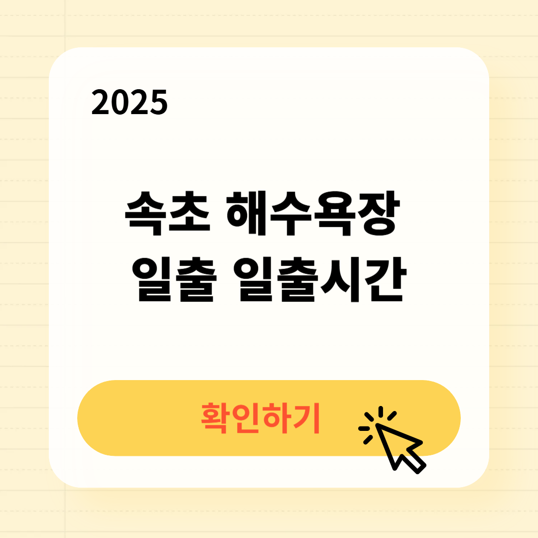 속초 해수욕장 일출 일출시간 확인