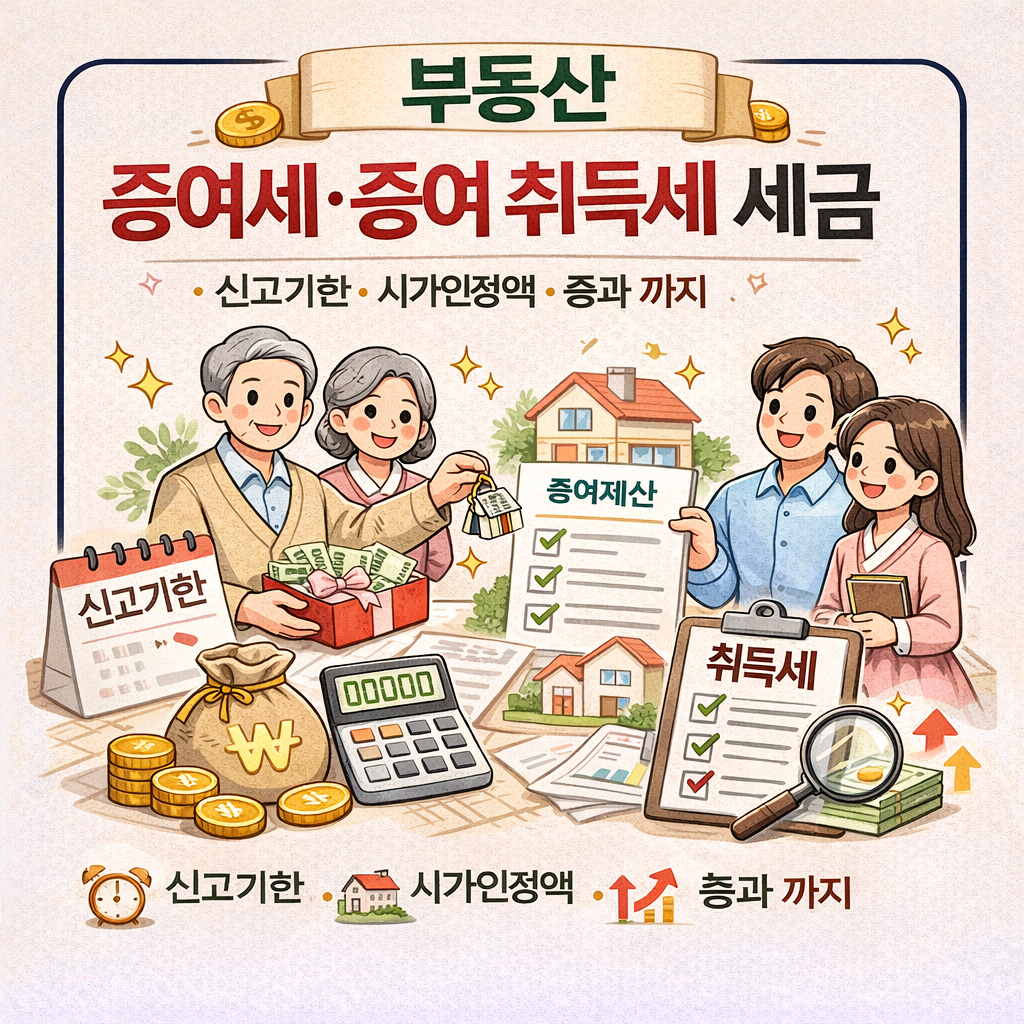 부동산 증여세 &middot; 증여 취득세 세금｜신고기한, 시가인정액, 중과 까지