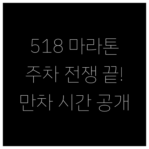 518 마라톤 대회장 주변 주차 구역..
