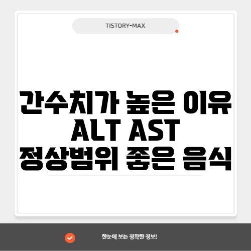 간수치가 높은 이유 ALT AST 정상범위 좋은 음식
