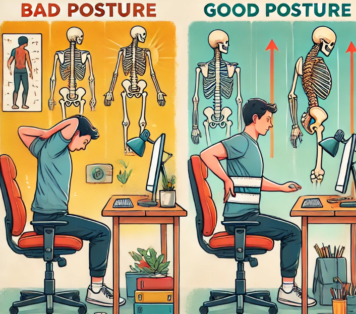 자세교정하는 사진