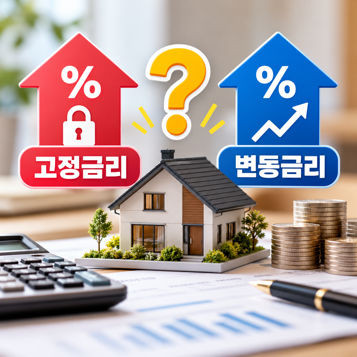 고정금리, 변동금리, 고정금리변동금리, 주택담보대출금리, 대출금리비교