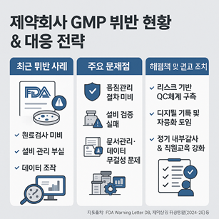 제약회사 GMP 위반 사례 문제점 해결책 관련 사진