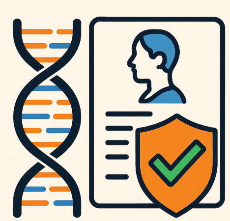 유전자 검사와 건강 예측의 상징 이미지