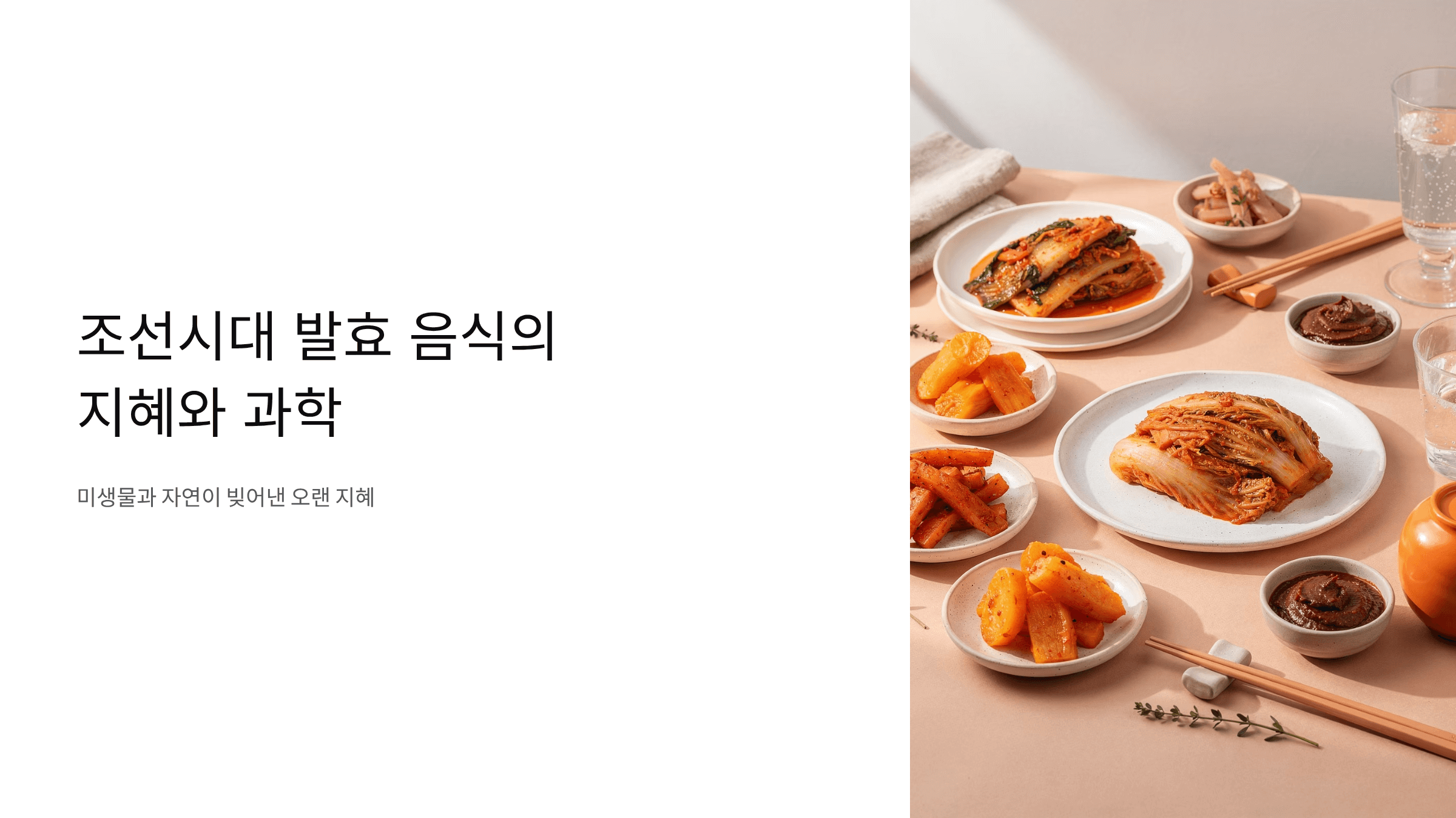 조선시대 발효 음식 사진입니다.