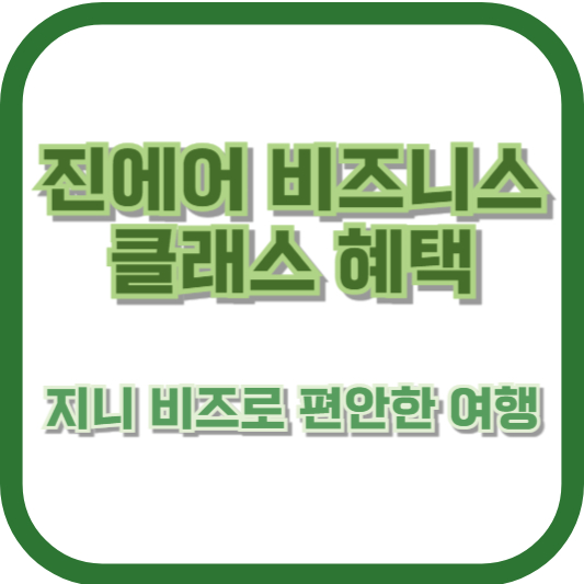 진에어 비즈니스 클래스 혜택 &ndash; 지니 비즈로 편안한 여행