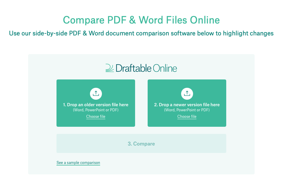 draftable 사이트에서 pdf 비교하기