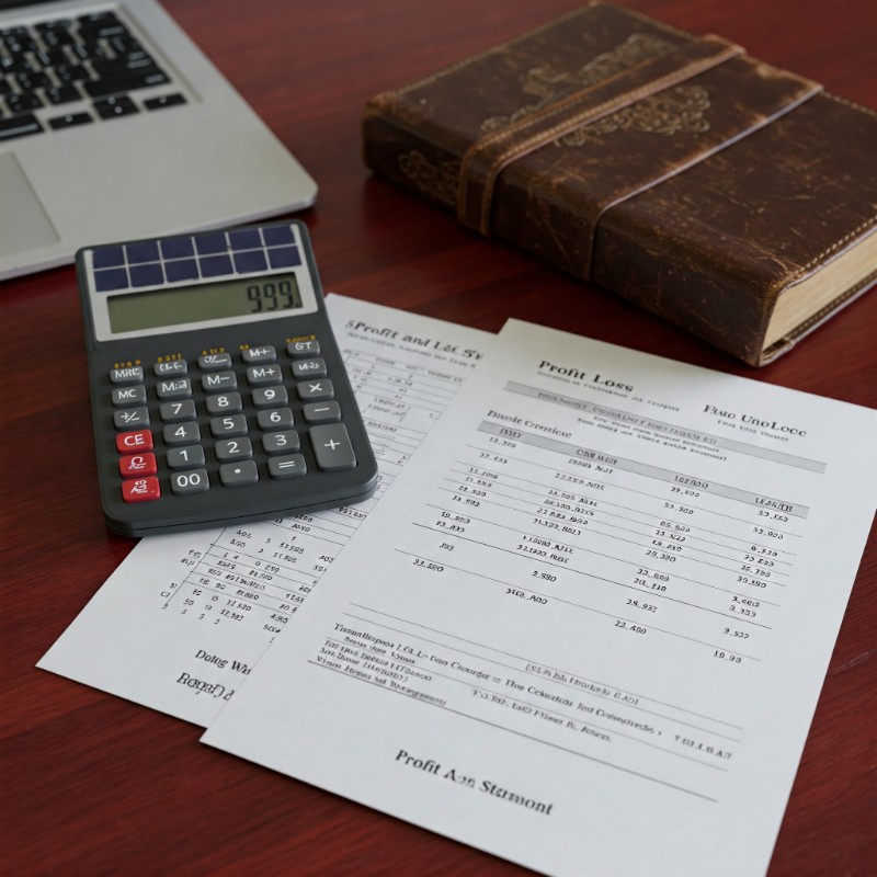 계산기, 매출표, 가계부, 계산서 등 사업 및 재정 관리에 필요한 도구들을 모아놓은 이미지