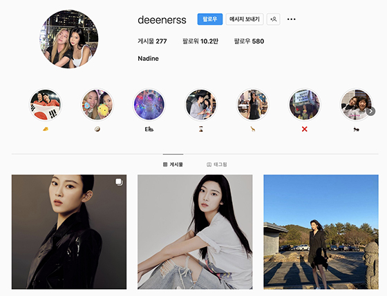 이나딘 인스타그램