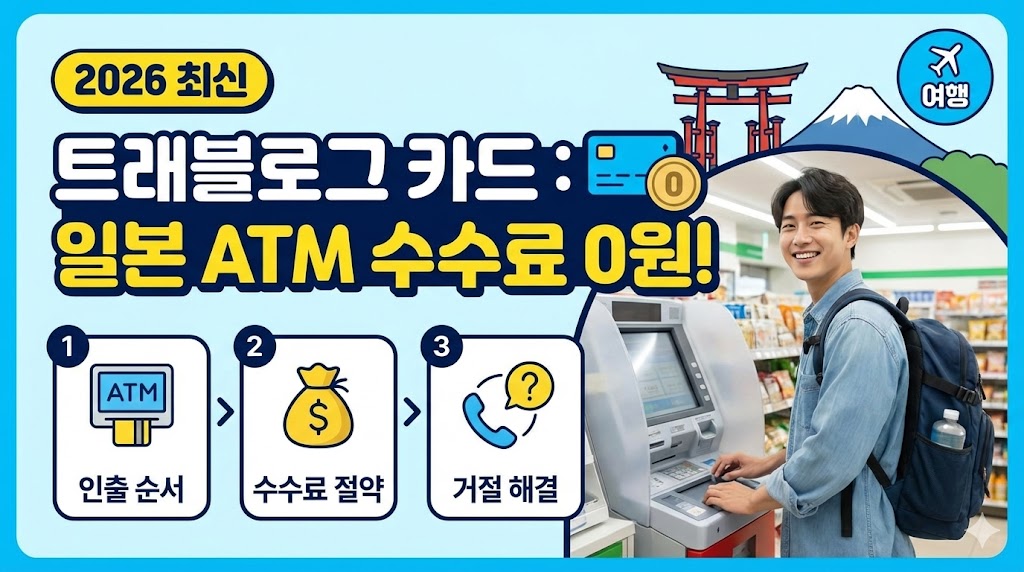 트래블로그 카드로 일본 ATM 수수료 줄이는 법 (2026 최신)｜인출 순서&middot;수수료&middot;거절 해결까지