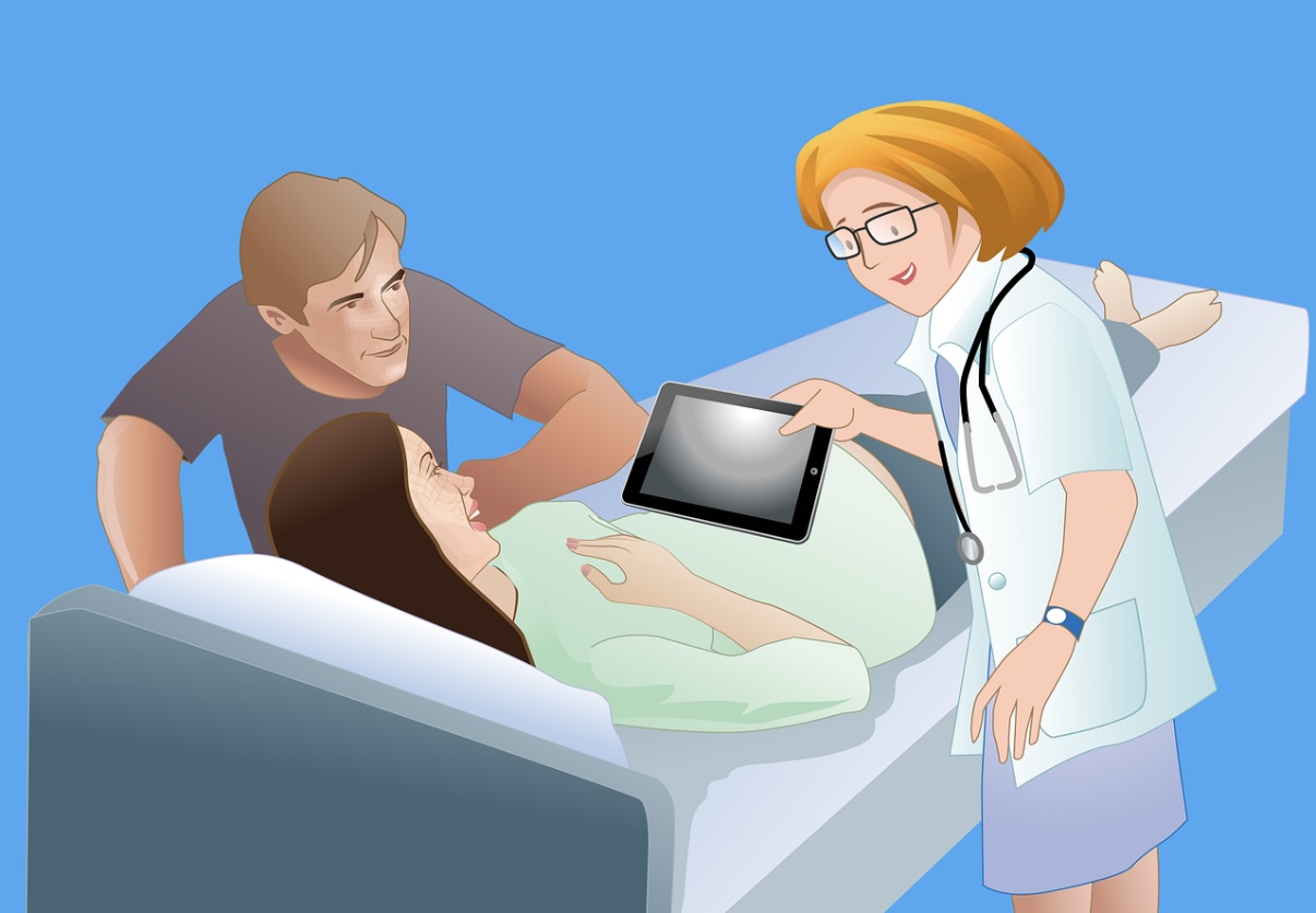 고위험 산모 검사와 관련된 사진