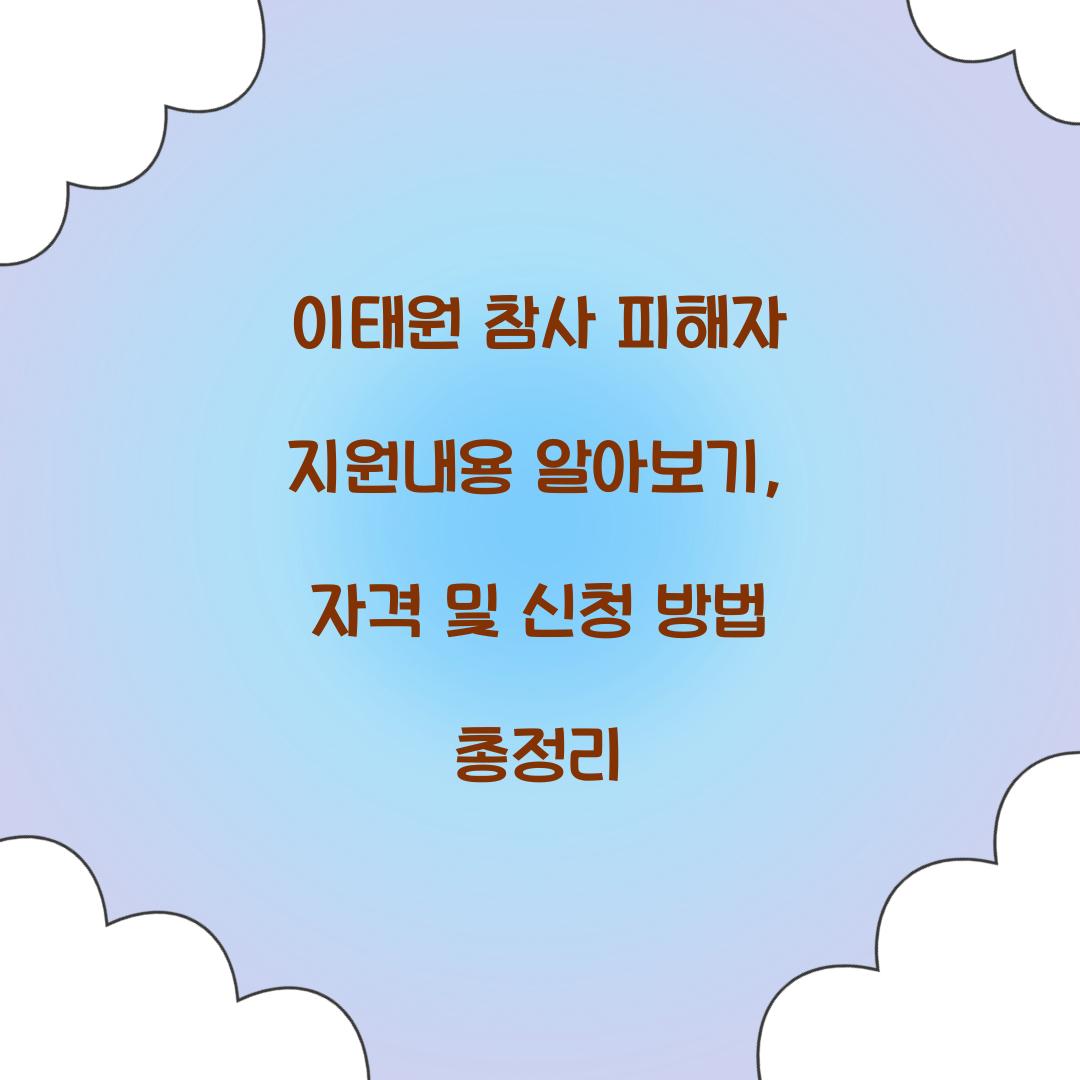 이태원 참사 피해자 지원내용