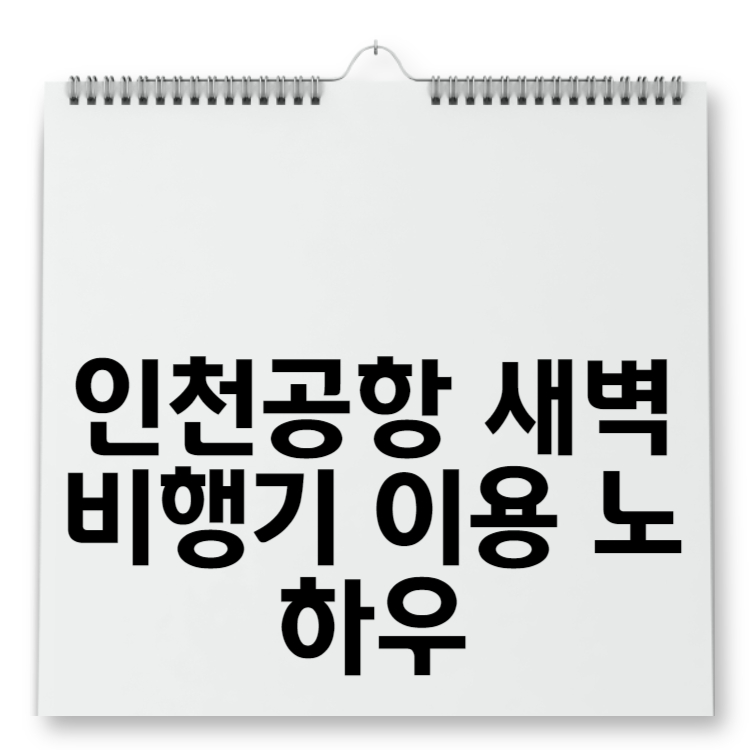 인천공항 새벽 비행기 이용 노하우
