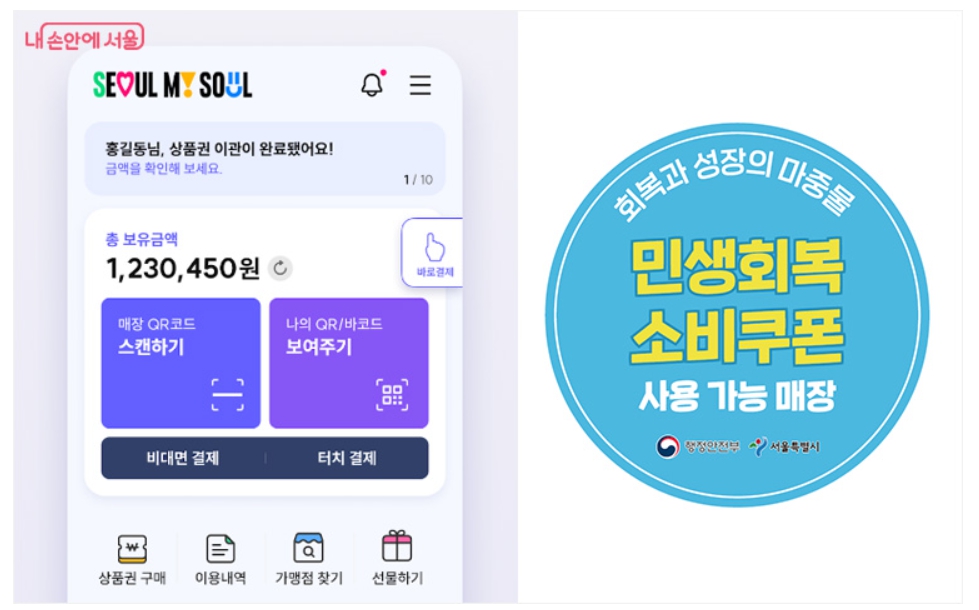 민생회복소비쿠폰-사용가능-매장전용스티커
