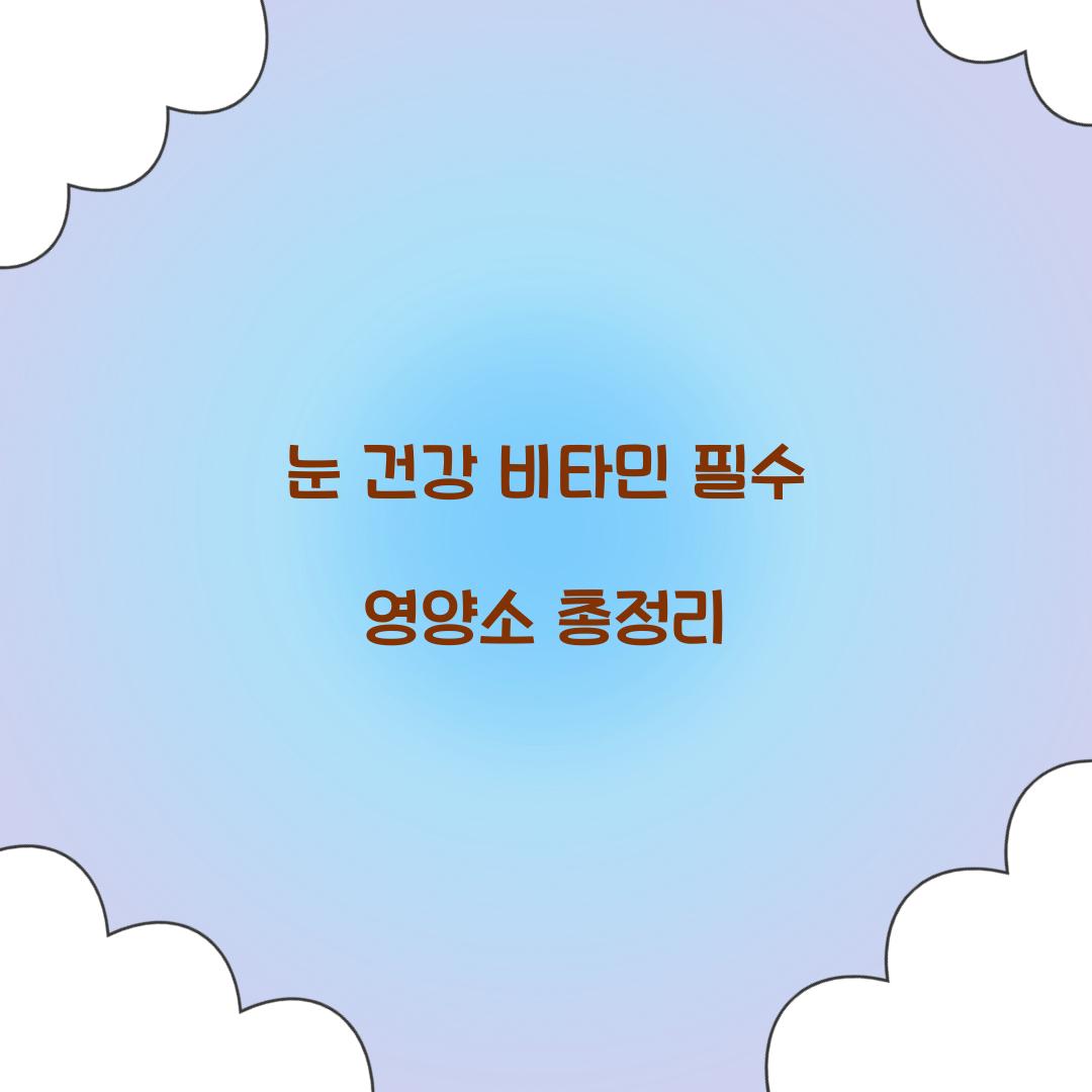 눈 건강 비타민