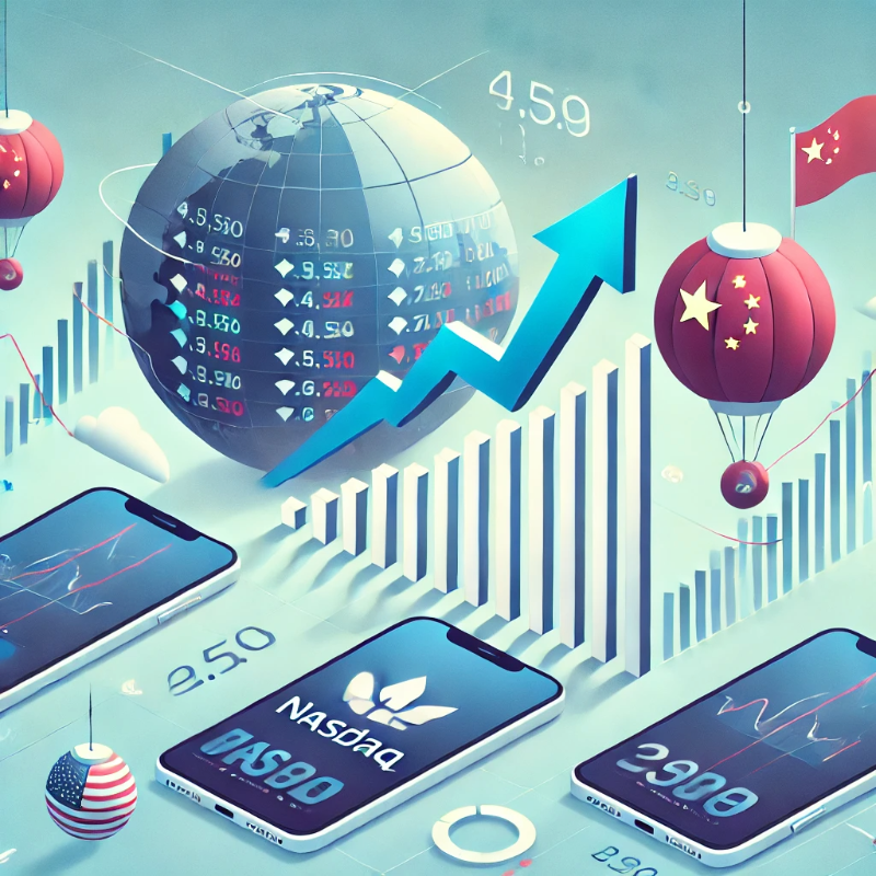 미국 나스닥 증시, 중국산 스마트폰 관세 제외에 반등세