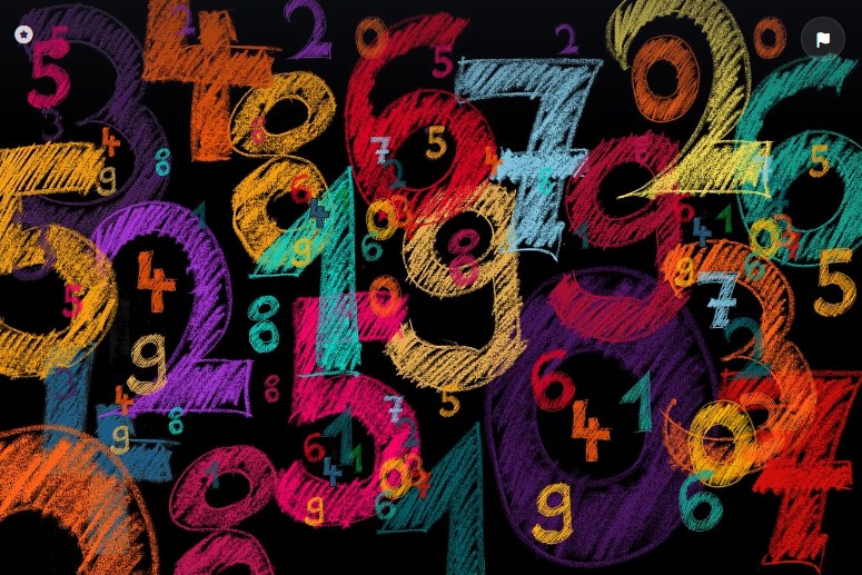 다양한 색의 숫자들