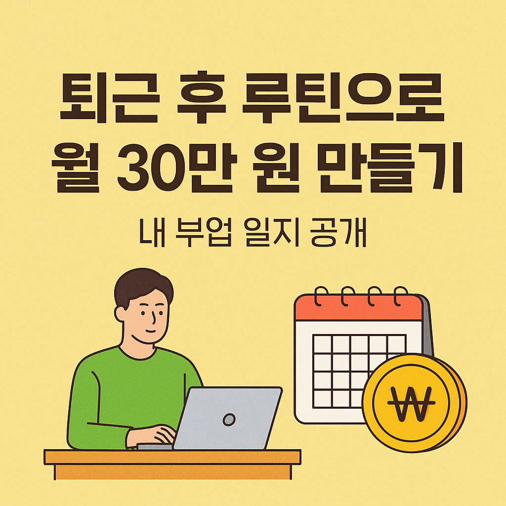 직장인 부업 도전기: 3개월 만에 만든 월 30만 원 수익 루틴