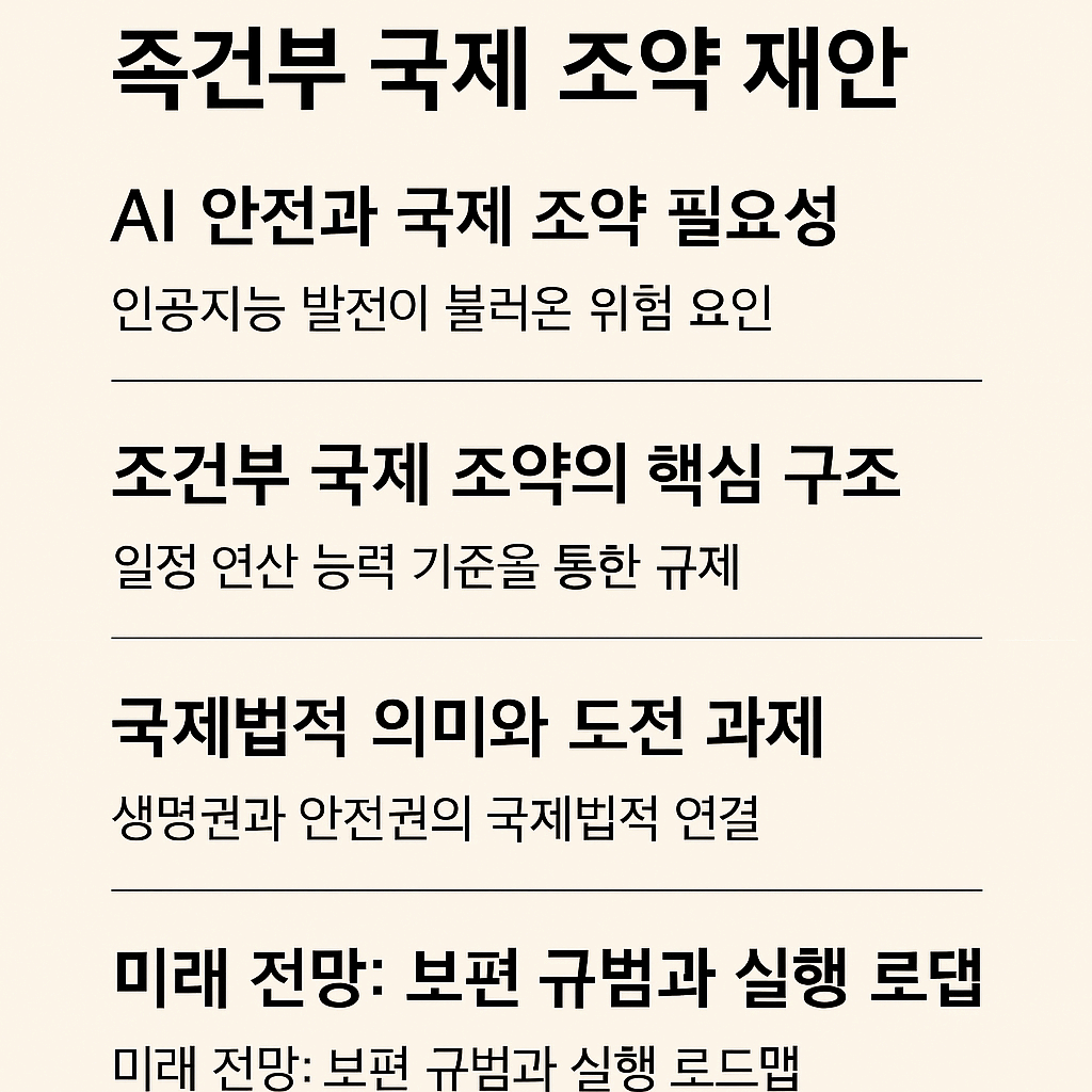 AI 안전에 관한 조건부 국제 조약 제안: 인류의 미래를 지키는 국제법 적 시도
