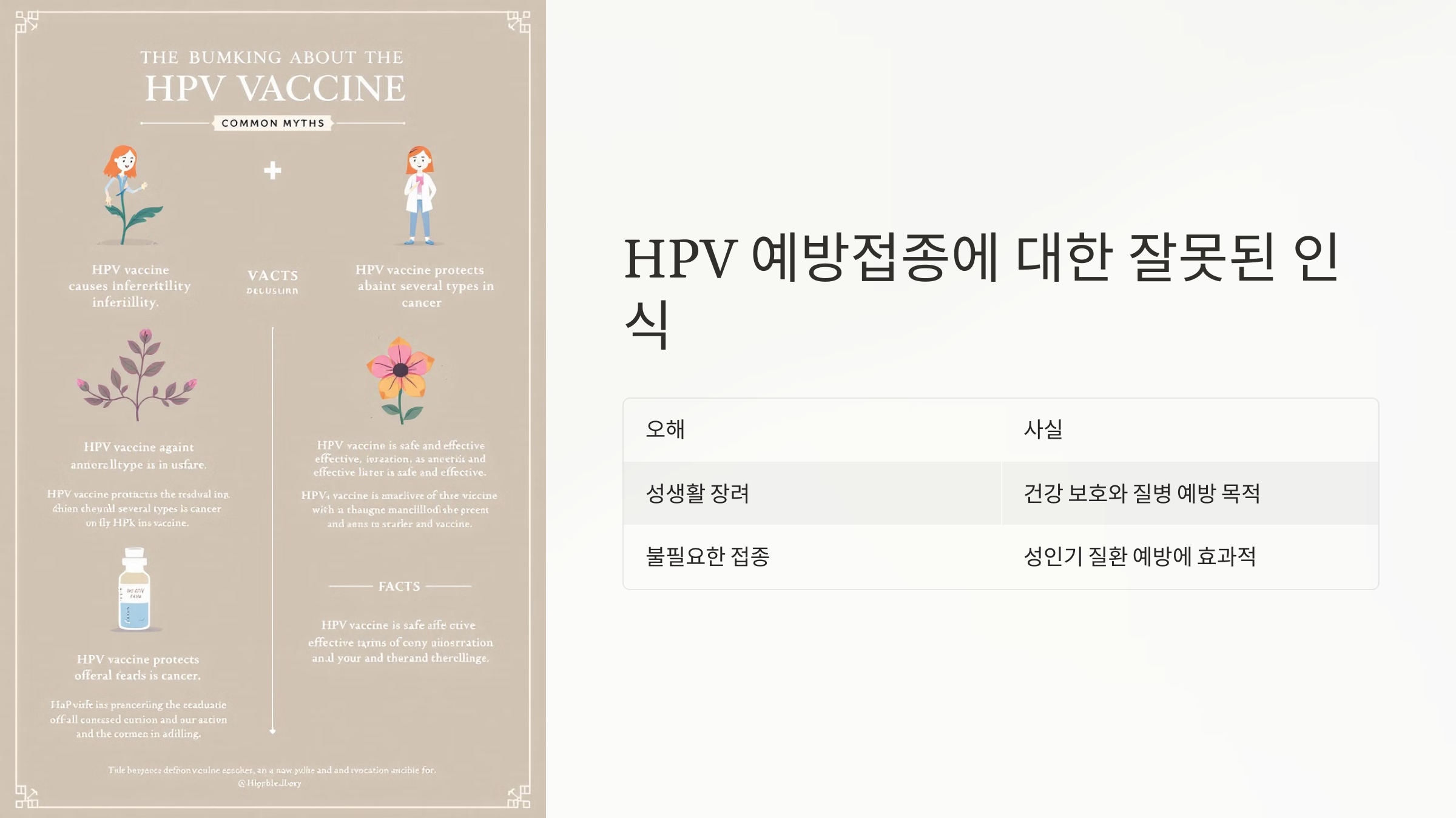 HPV 예방접종에 대한 잘못된 인식