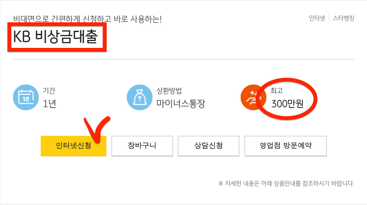 국민은행-비상금대출-신청방법