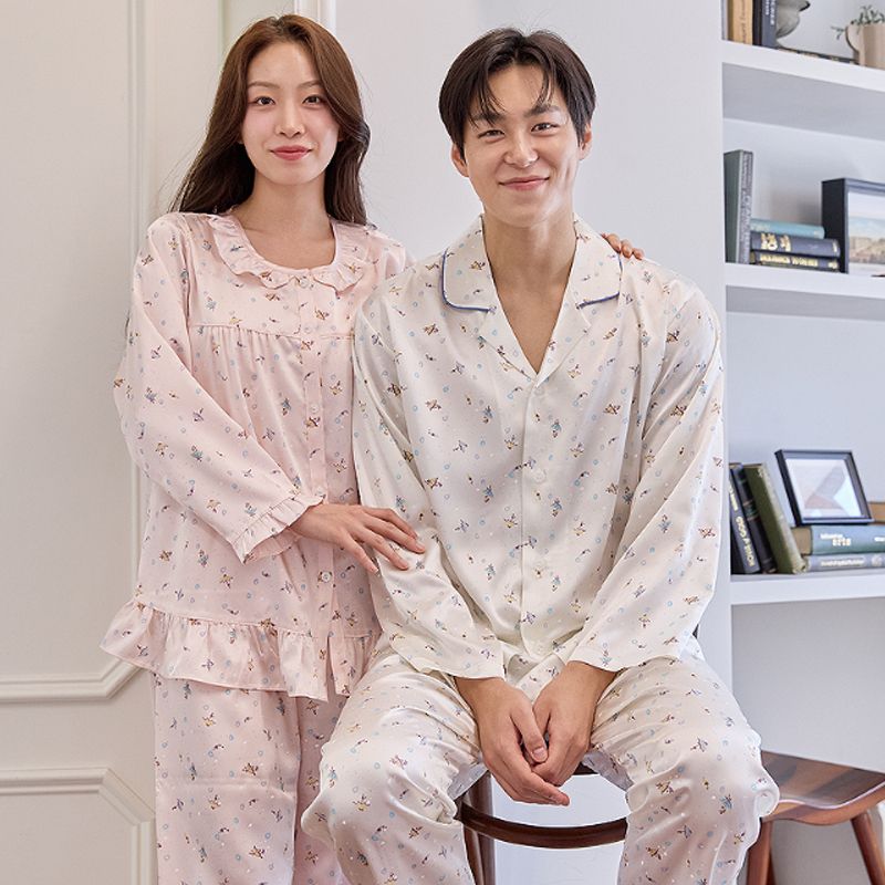 바풀 실키 커플 파자마 세트