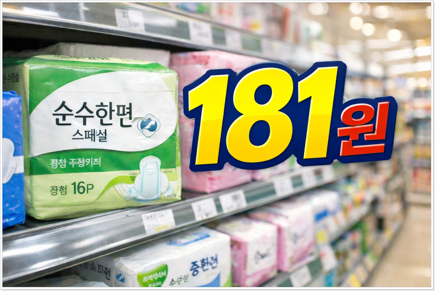 개당 181원 초저가 생리대 등장