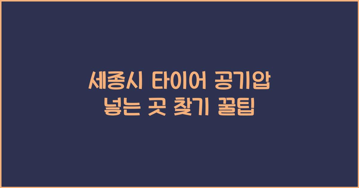 세종시 타이어 공기압 넣는 곳