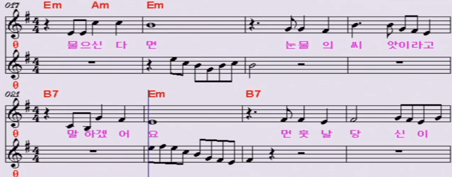정동원(나훈아) 사랑은 눈물의 씨앗 악보