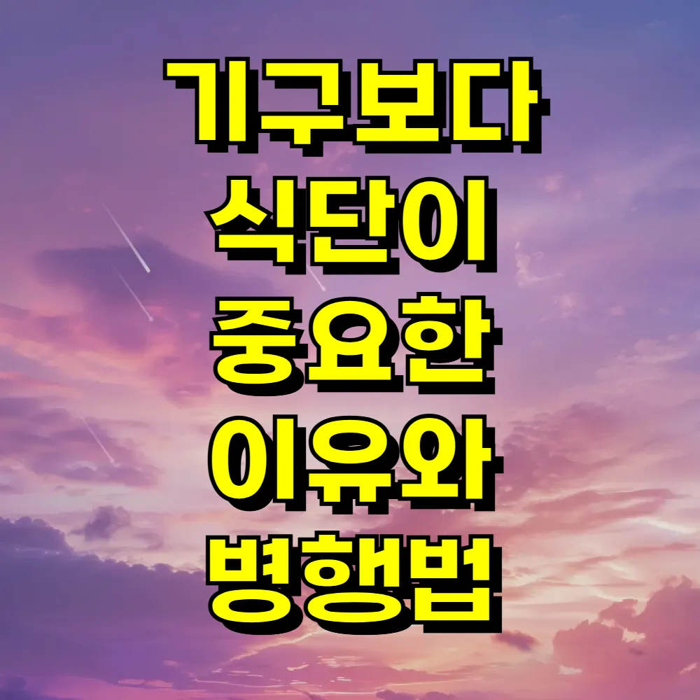 기구보다 식단이 중요한 이유와 병행법