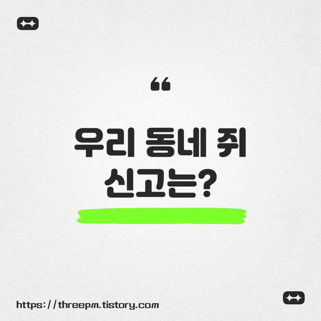 우리 동네 쥐 출몰 비상! 아파트/주택/공공시설, 상황별 쥐 신고 매뉴얼