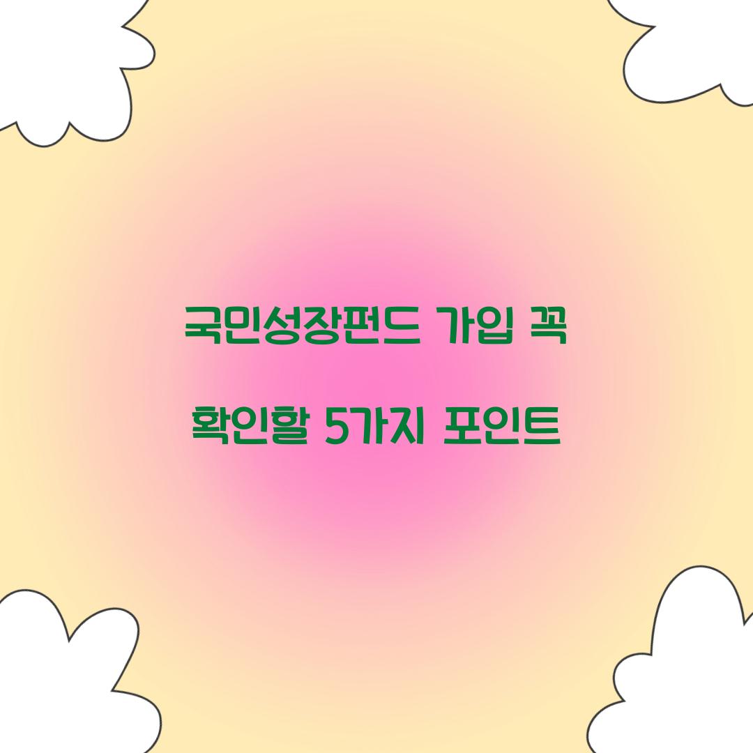 국민성장펀드 가입