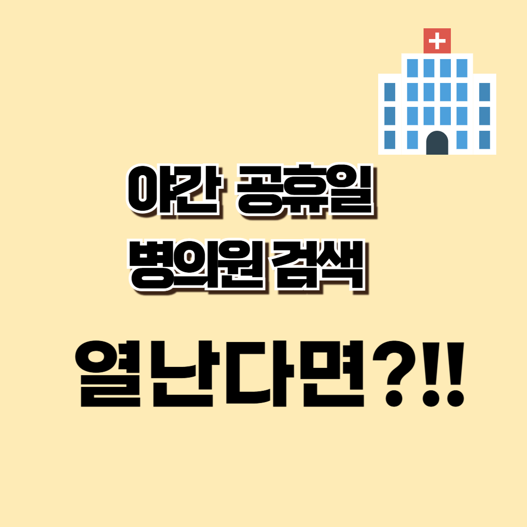 야간 공휴일 병의원 검색