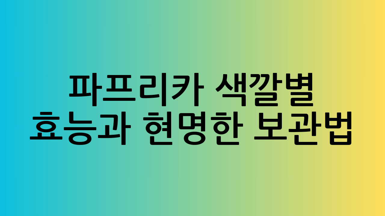 파프리카 색깔별 효