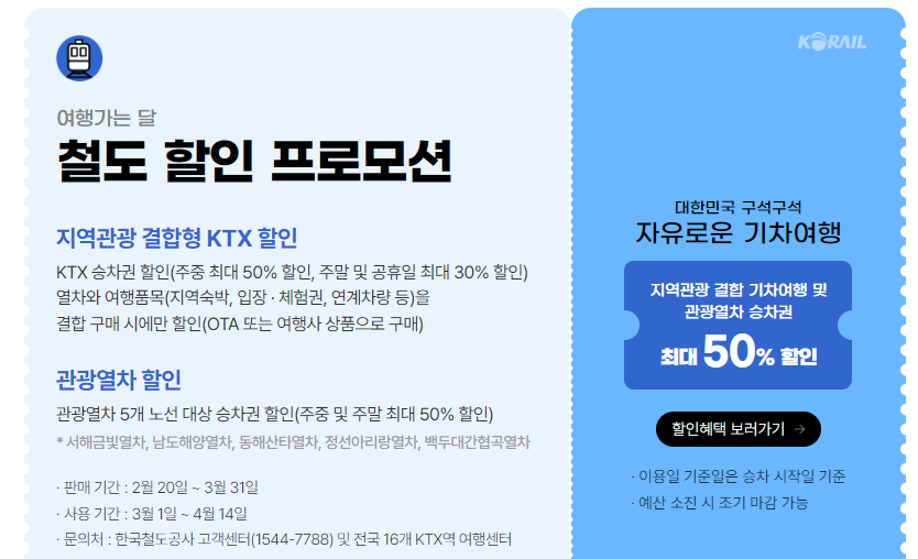 3월은 여행가는달 할인 혜택 교통 숙박 놀거리 할인 쿠폰