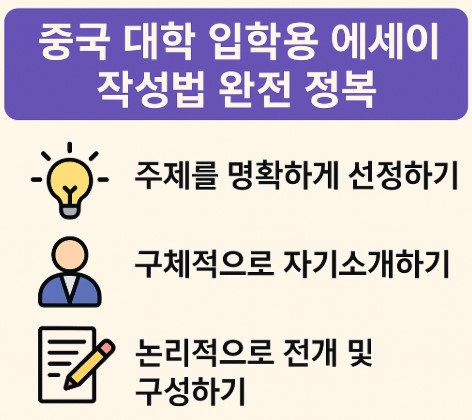 중국 대학 입학용 에세이 작성법 사진