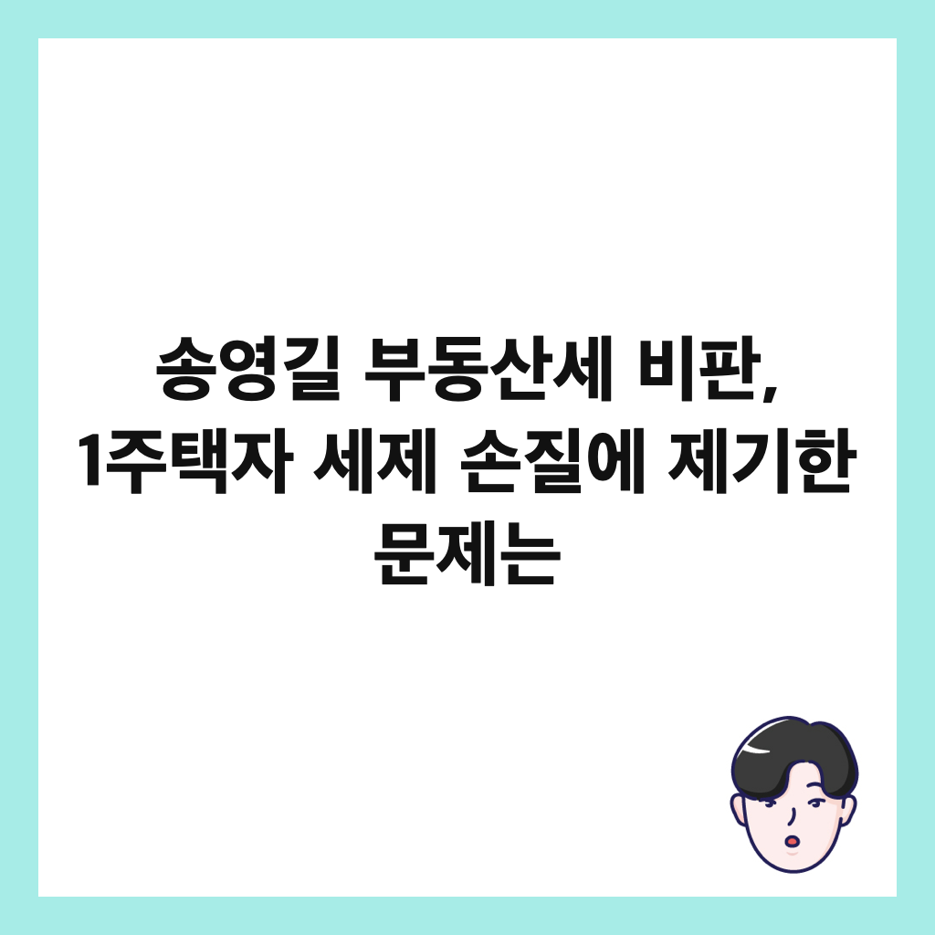 송영길 부동산세 비판, 1주택자 세제 손질에 제기한 문제는 썸네일