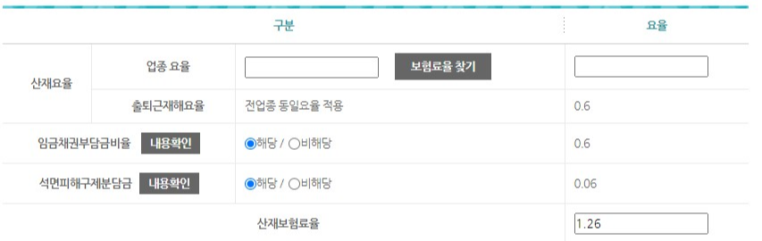 산재보험 계산법 계산기 보험료율