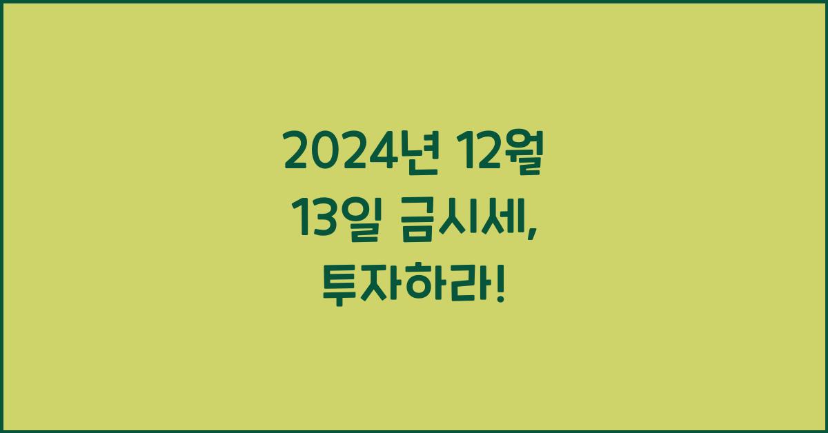 2024년 12월 13일 금시세