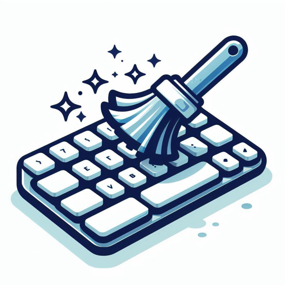 솔로 키보드 청소하는 아이콘