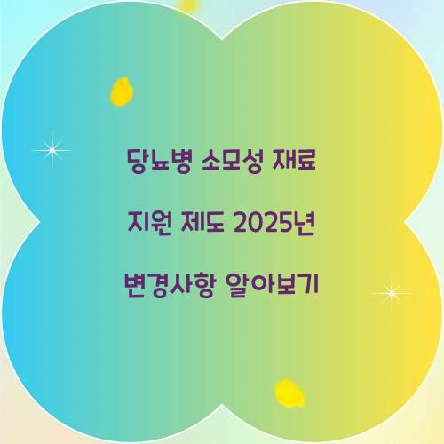 당뇨병 소모성 재료 지원 제도