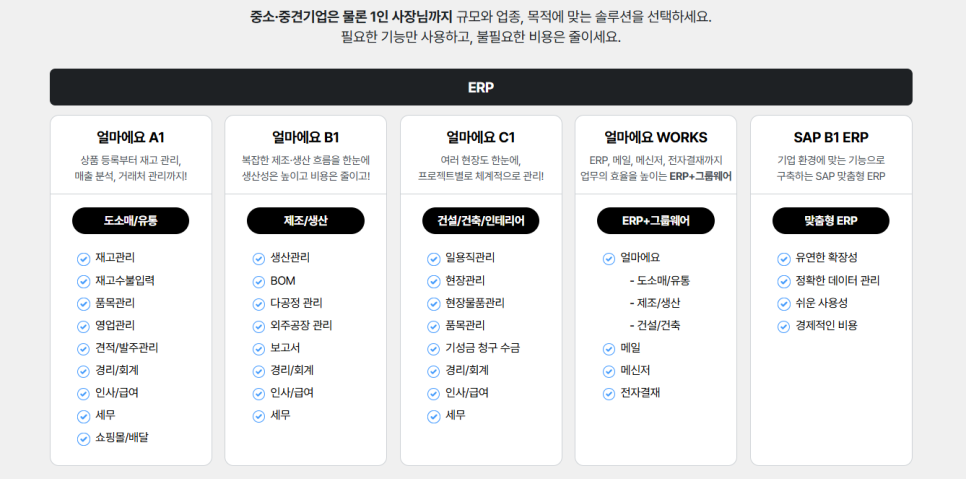 얼마에요 ERP