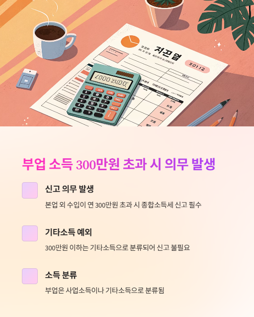부업 소득 300만원 초과 시 의무 발생