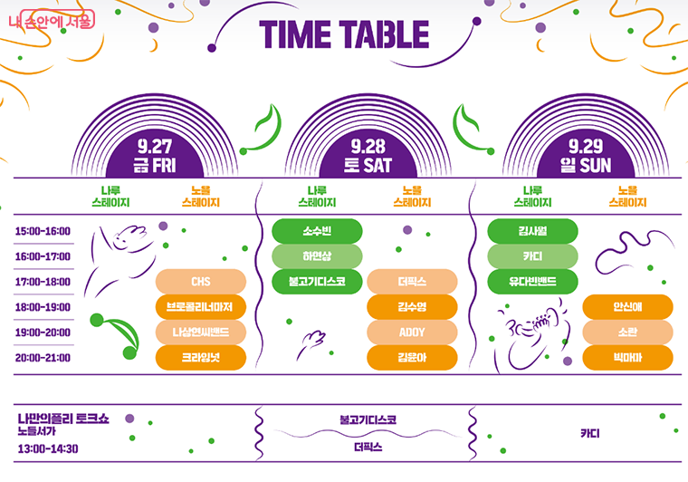 노들섬 서울뮤직페스티벌 예약하기 (9월 11일 오전11시부터)