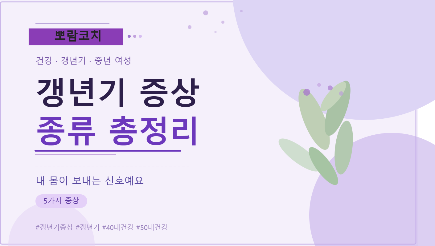 갱년기 증상 총정리